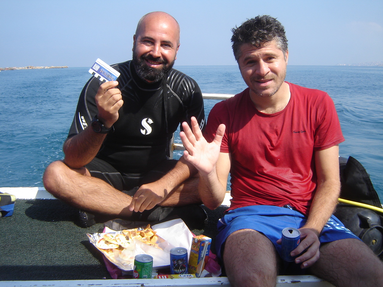 Relaxing on the boat between dives